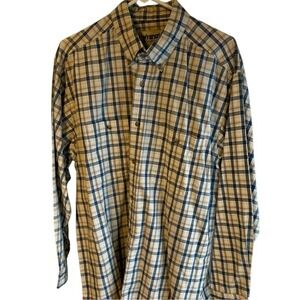 Wrangler Rugged Wear Western Plaid Button Up Shirt Men's XL Blue White